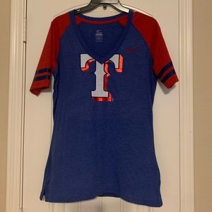 LIKE NEW NIKE Women’s Texas Rangers Baseball Style Short Sleeve T-Shirt l Large